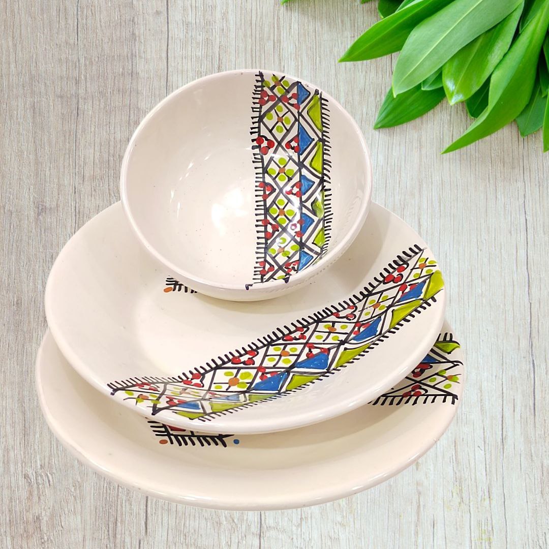 service de table tapis vert