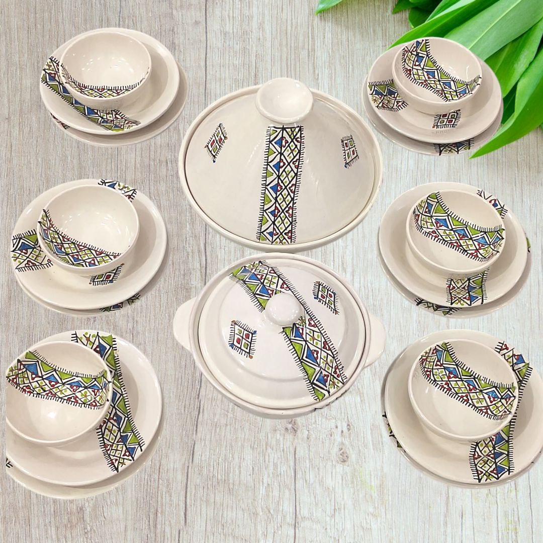 service de table tapis vert