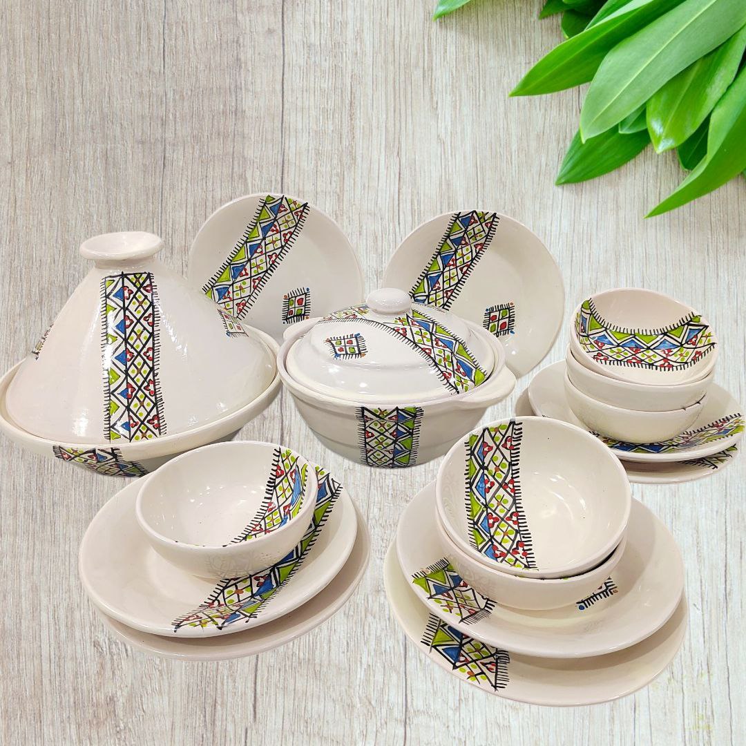 service de table tapis vert